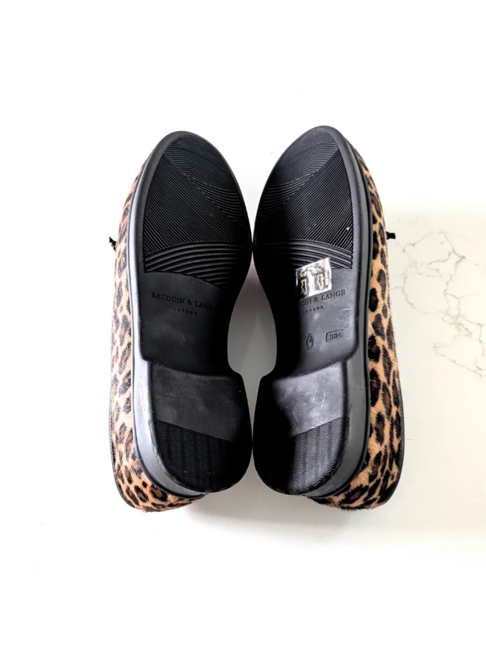 Baudoin & Lange Stride String Loafers Leopard Calf Hair Shoes EU 36 US 5.5-6 NIB